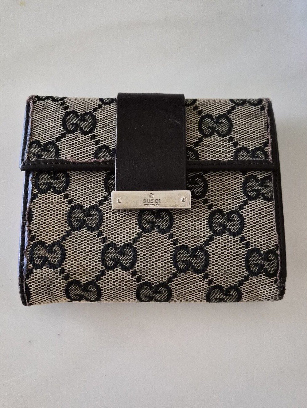 Gucci Monogram Canvas Trifold Wallet